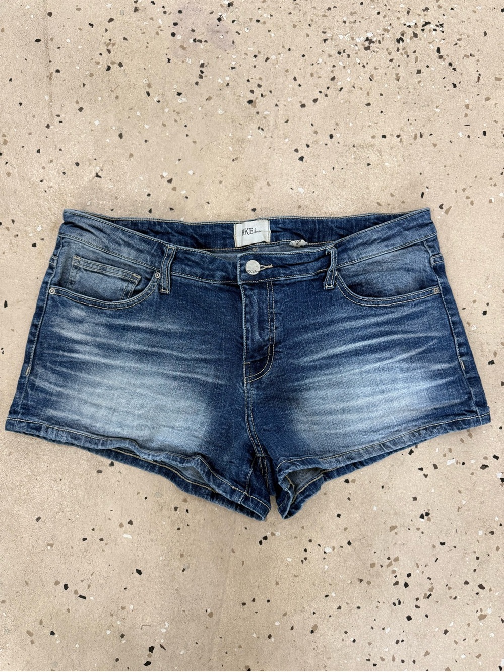 BKE Denim Distressed Medium Wash Cut-Off Shorts – Size 34